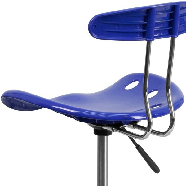 Tractor Seat w/Chrome Frame, Nauticl Bl