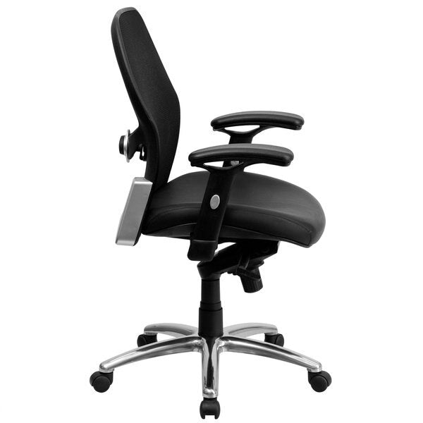 Contemporary Chair, Leather, 17-3/4