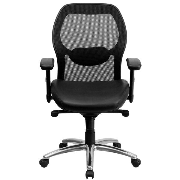 Contemporary Chair, Leather, 17-3/4
