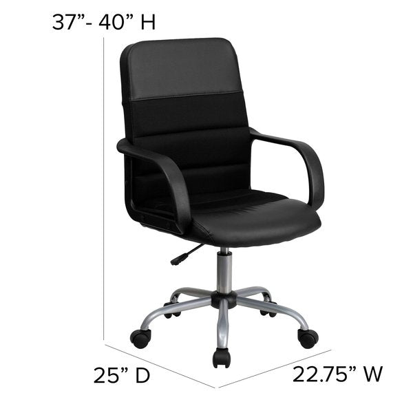 Leather Contemporary Chair, 17-1/2