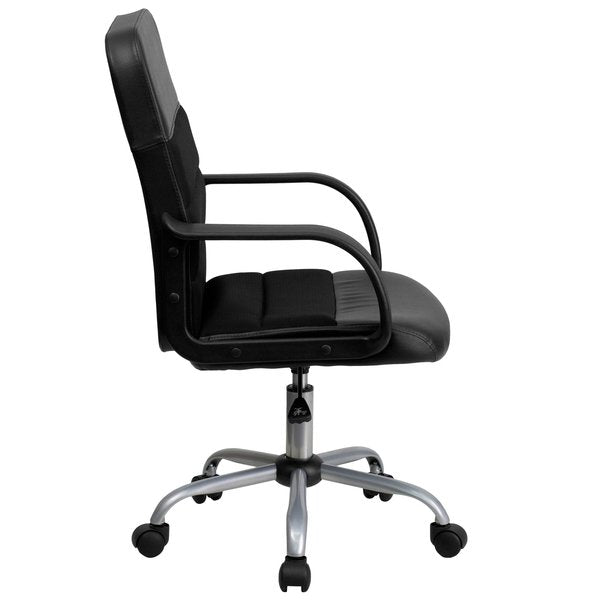 Leather Contemporary Chair, 17-1/2