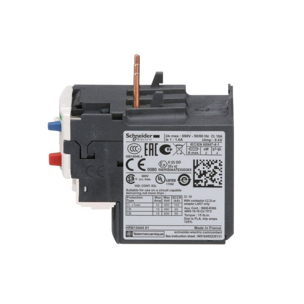 Ovrload Rely, 1 to 1.60A, 3P, Class 10,690V