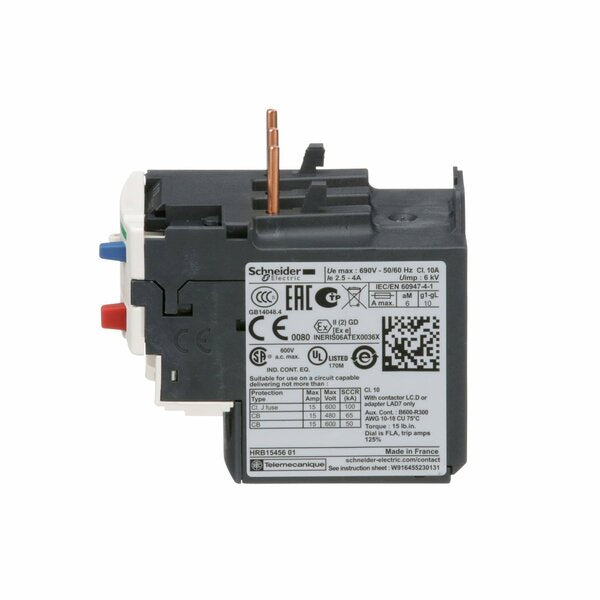 Ovrload Rely, 2.50 to 4A, 3P, Class 10,690V