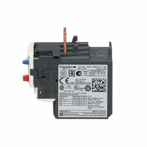 Ovrload Relay, 4 to 6A, 3P, Class 10,690VAC
