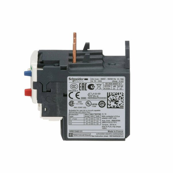 Ovrload Relay, 16 to 24A, 3P, Class 10,690V