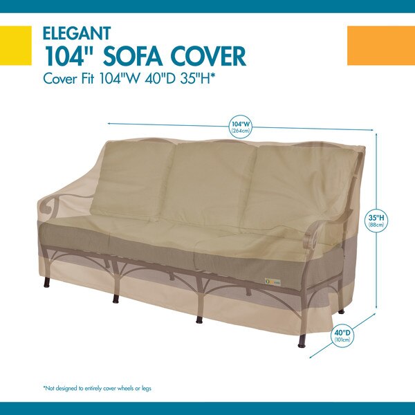 Elegant Swiss Coffee Patio Sofa/Loveseat Cover, 104
