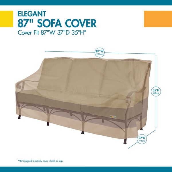 Elegant Swiss Coffee Patio Sofa/Loveseat Cover, 87
