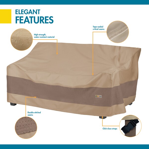 Elegant Swiss Coffee Patio Sofa/Loveseat Cover, 87