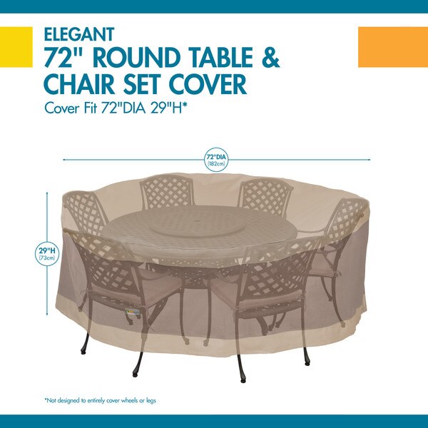 Elegant Tan Table And Chair Set Cover, 72