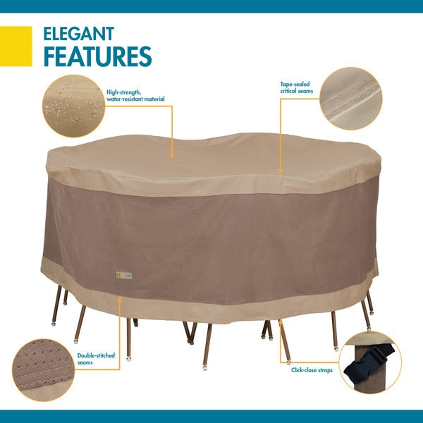 Elegant Tan Table And Chair Set Cover, 72