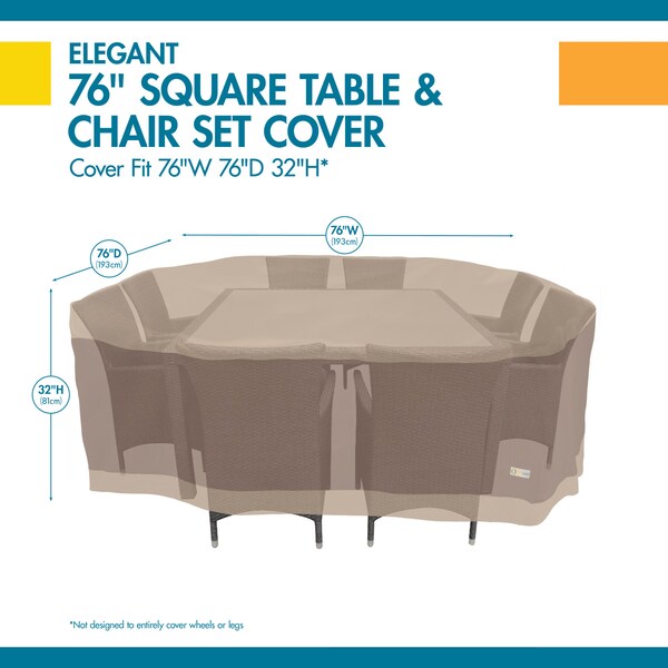 Elegant Swiss Coffee Patio Square Table Set Cover, 76
