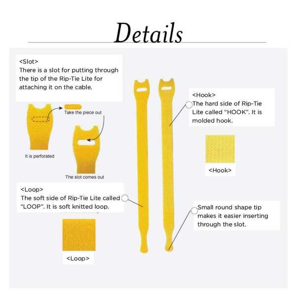 Hook and Loop Cable Tie, 1/2