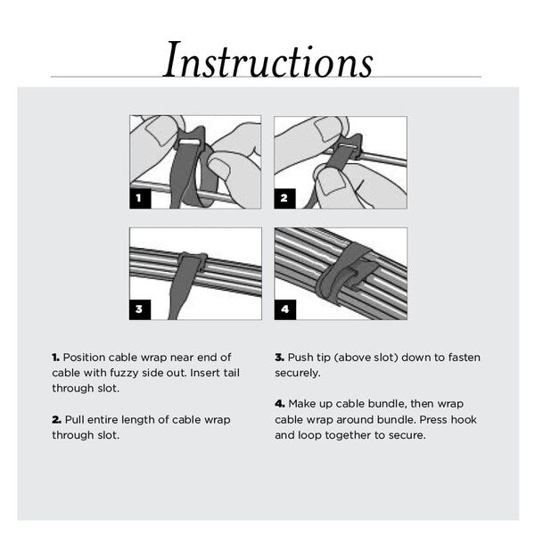 Hook and Loop Cable Tie, 1/2x8