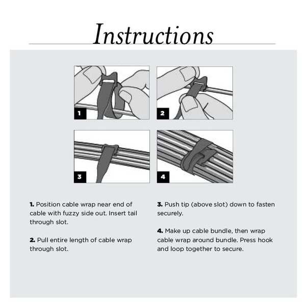 Hook and Loop Cable Tie, 1/2x8