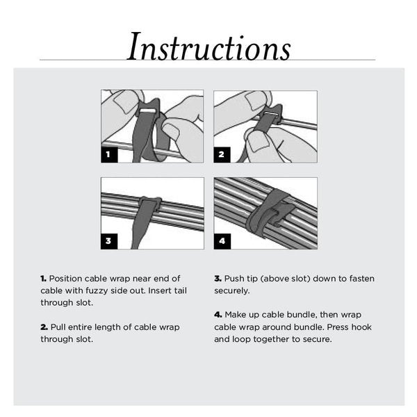 Hook Loop Cable Tie, 1/2