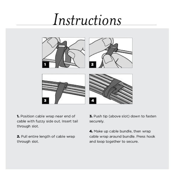 Hook and Loop Cable Tie, 1/2