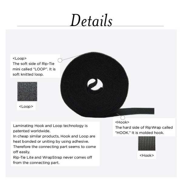 Reclosable Fastener, 15 ft, 3/8