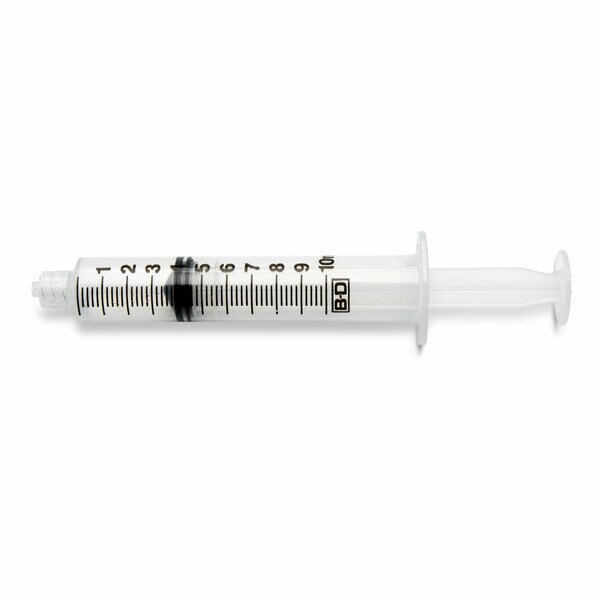 Dispensing Syringe, 10 mL, Manual, Luer Lock, Plastic, Translucent, 15 Pack