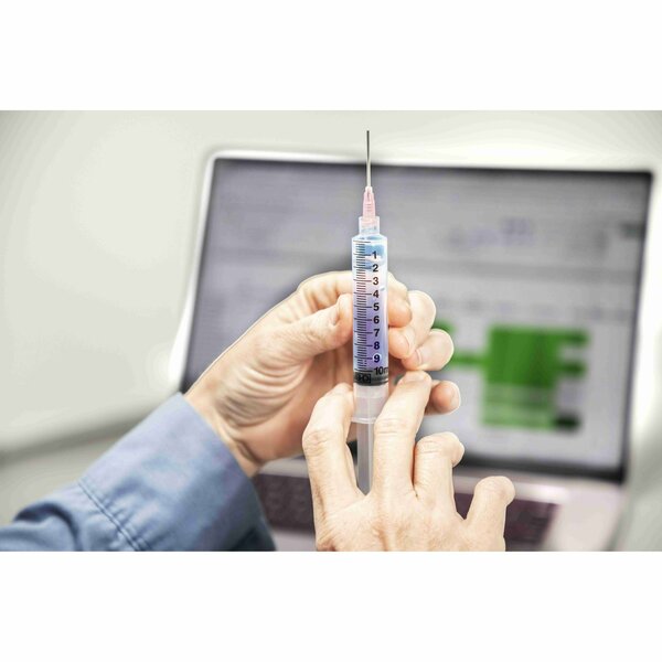 Dispensing Syringe, 10 mL, Manual, Luer Lock, Plastic, Translucent, 15 Pack