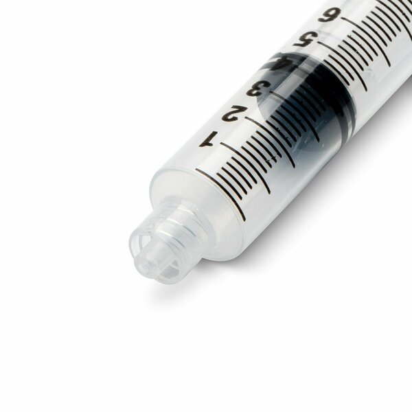 Dispensing Syringe, 10 mL, Manual, Luer Lock, Plastic, Translucent, 15 Pack