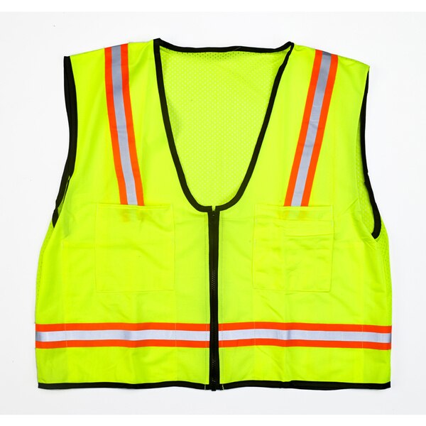 Mesh Back Surveyor Safety Vest, 4X-Large, Lime (2Pk)