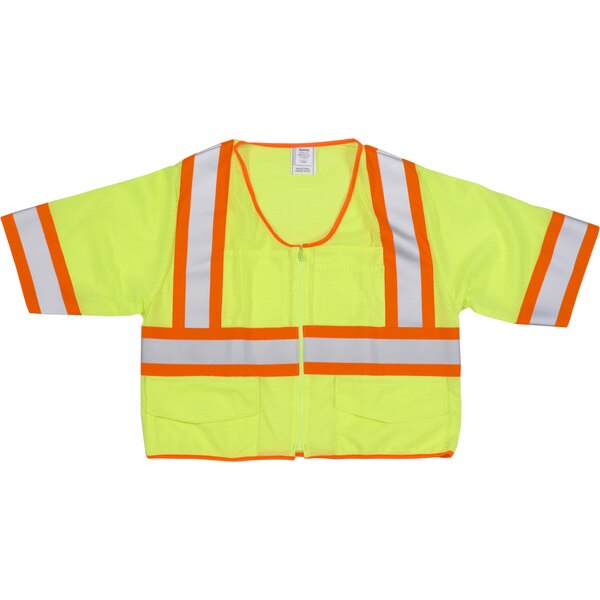 High Visibility ANSI Class 3 Mesh V, PK2, 10 inch Height, 10 inch Width