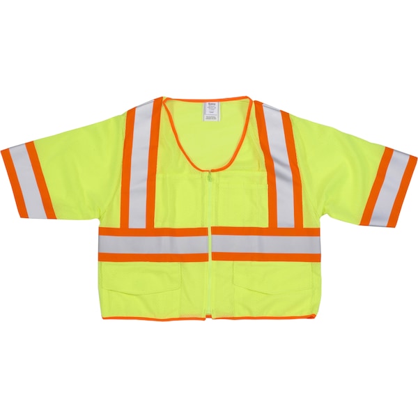 High Visibility ANSI Class 3 Mesh V, PK2, 10 inch Height, 10 inch Width