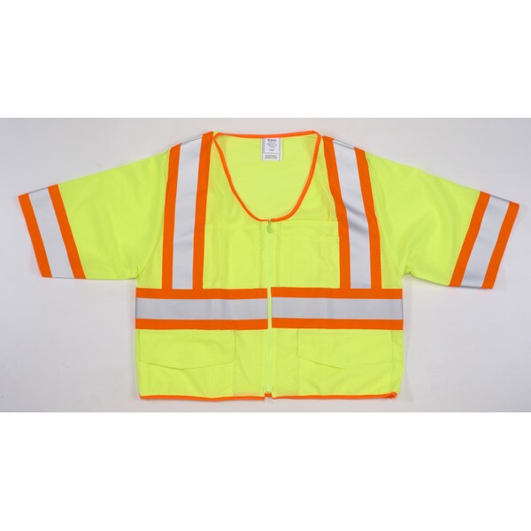 High Visibility ANSI Class 3 Mesh V, PK2, 10 inch Height, 10 inch Width