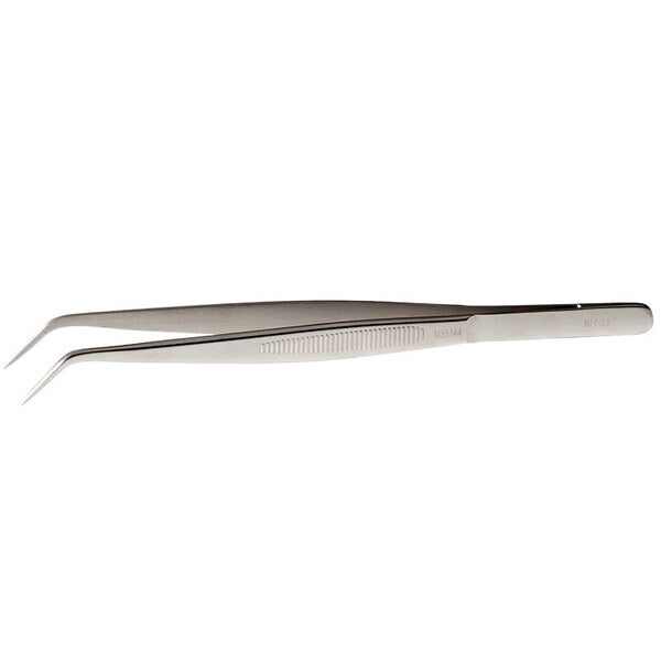 Precision Tongs, Fine Pt, Curvd Tip, 6-1/8