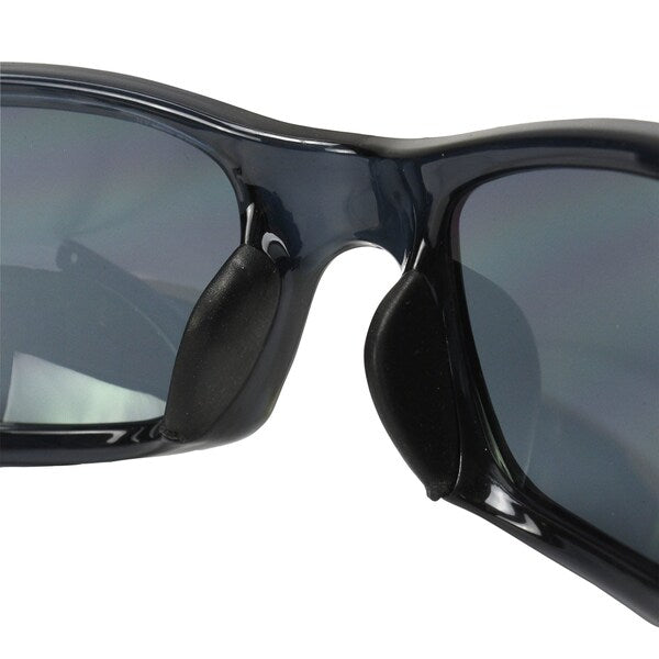 Safety Glasses, Wraparound Smoke Polycarbonate Lens, Scratch-Resistant