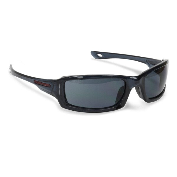Safety Glasses, Wraparound Smoke Polycarbonate Lens, Scratch-Resistant