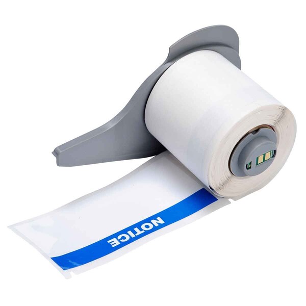 Label, 4 in W, Blue; White