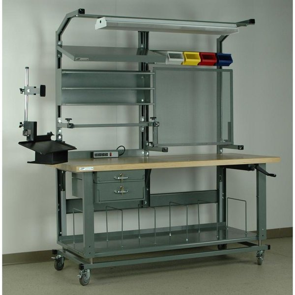 Workbench, Mobile, Hand, Crank, Lift, Adj.