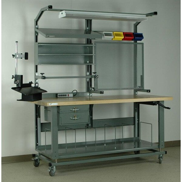 Workbench, Mobile, Hand, Crank, Lift, Adj.