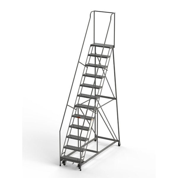 Industrial Rolling Ladder, 12 Steps, 24