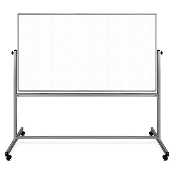 Mobile Magnetic Double-Sided Ghost Grid Whiteboard, 72â x 40â