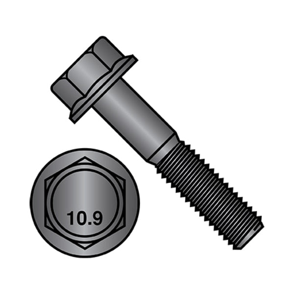 M8-1.25X30 DIN6921 10.9 FLANGE BOLT BLK PHOS