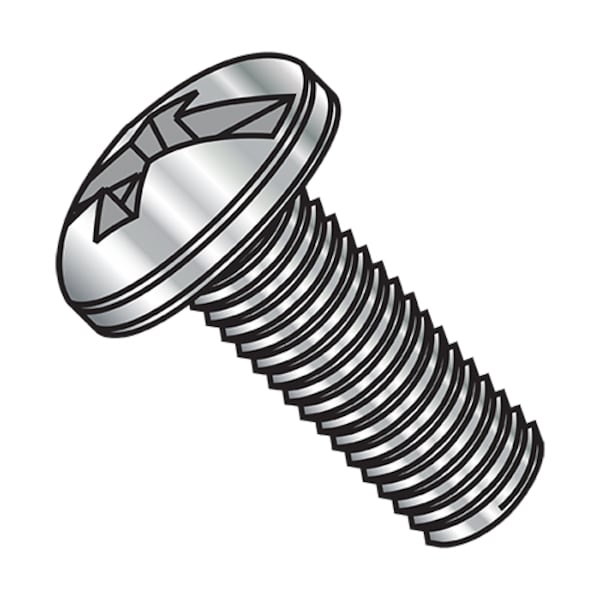#6-32 x 5/8 in Combination Phillips/Slotted Pan Machine Screw, Plain Steel, 5000 PK