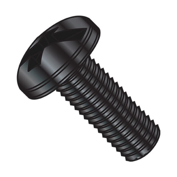 #6-32 x 3/8 in Combination Phillips/Slotted Pan Machine Screw, Black Oxide Steel, 10000 PK