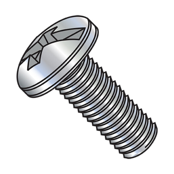 #6-32 x 3/4 in Combination Phillips/Slotted Pan Machine Screw, Zinc Plated Steel, 10000 PK