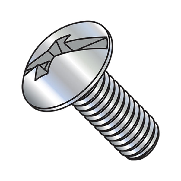 #8-32 x 2-1/2 in Combination Phillips/Slotted Truss Machine Screw, Zinc Plated Steel, 1000 PK