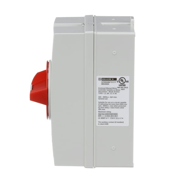 Nonfusible Enclosed Single Throw Disconnect Switch, 30 A, 220 to 240V AC, 440 to 480V AC, 600V AC