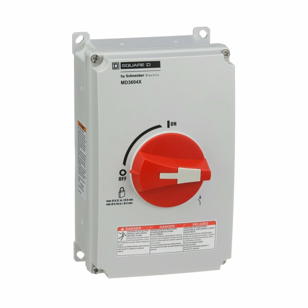 Nonfusible Enclosed Single Throw Disconnect Switch, 60 A, 220 to 240V AC, 440 to 480V AC, 600V AC