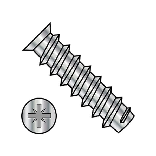 Wood Screw, M6.3, 11.5 mm, Nickel Steel Flat Head Pozidriv Drive, 8000 PK