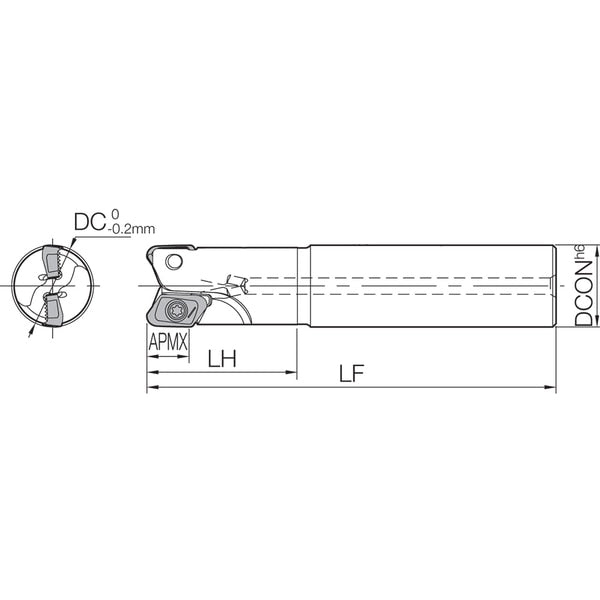 MEAS 32S32132T200 Long Length Shank