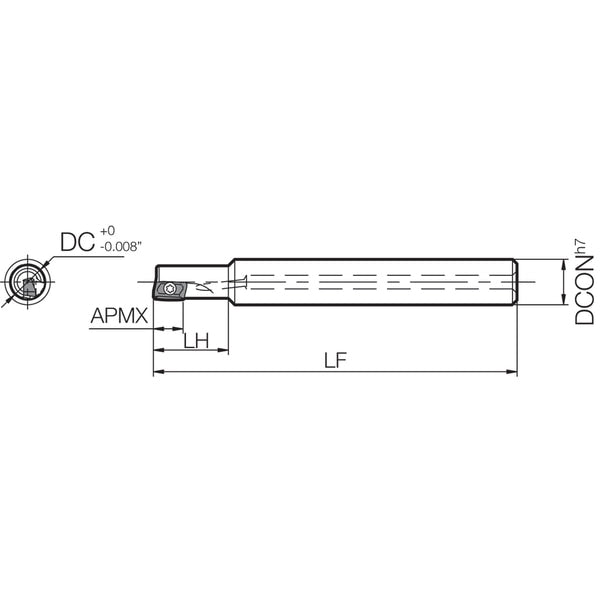 End Mill, Kyocera MECX 0500S500072T, 0.5000