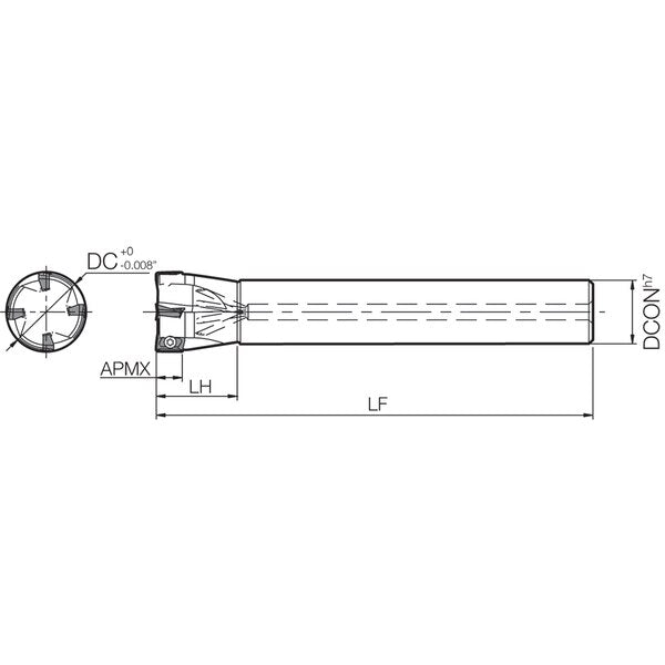 End Mill, Kyocera MECX 0750S625074T, 0.7500