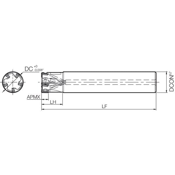 End Mill, Kyocera MECXL 0625S625073T, 0.6250
