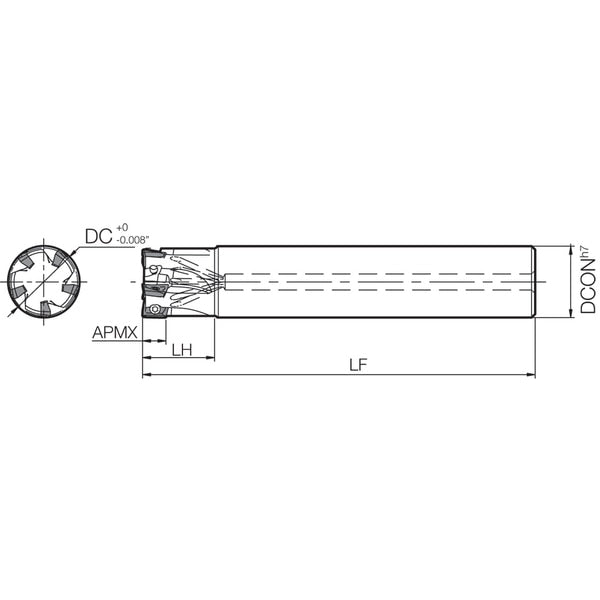 End Mill, Kyocera MECX 1250S125078T, 1.2500