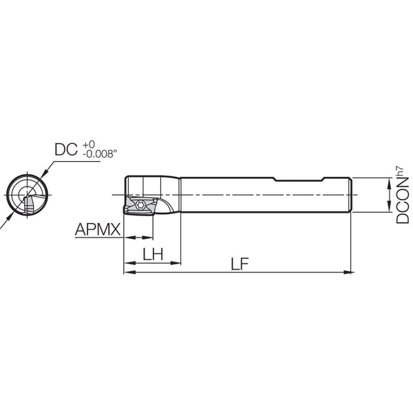 End Mill, Kyocera MEC 0625S50011T, 0.6250